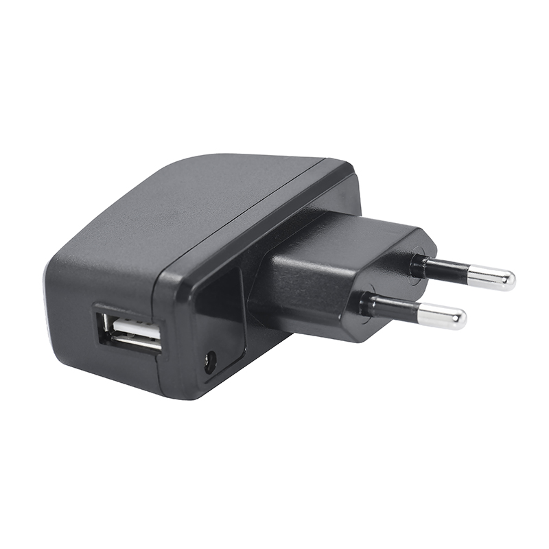 6W歐規usb側插電源(黑色)
