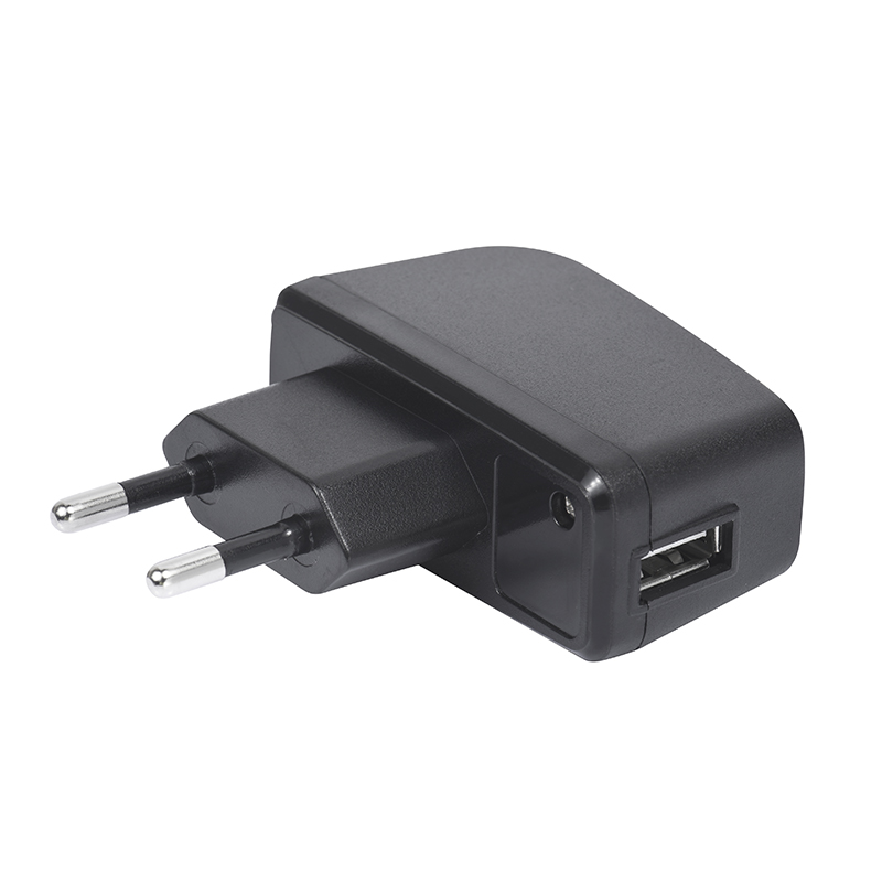 6W歐規usb側插電源(黑色)
