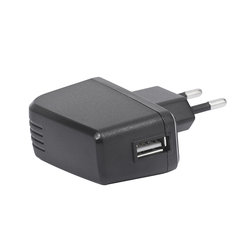 6W歐規usb側插電源(黑色)