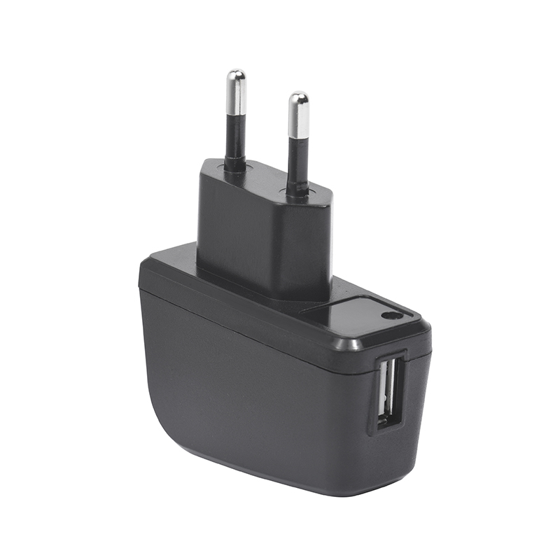 6W歐規usb側插電源(黑色)