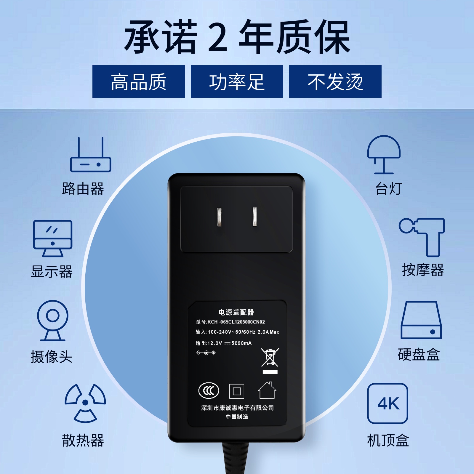 65W帶線電源適配器（中規）